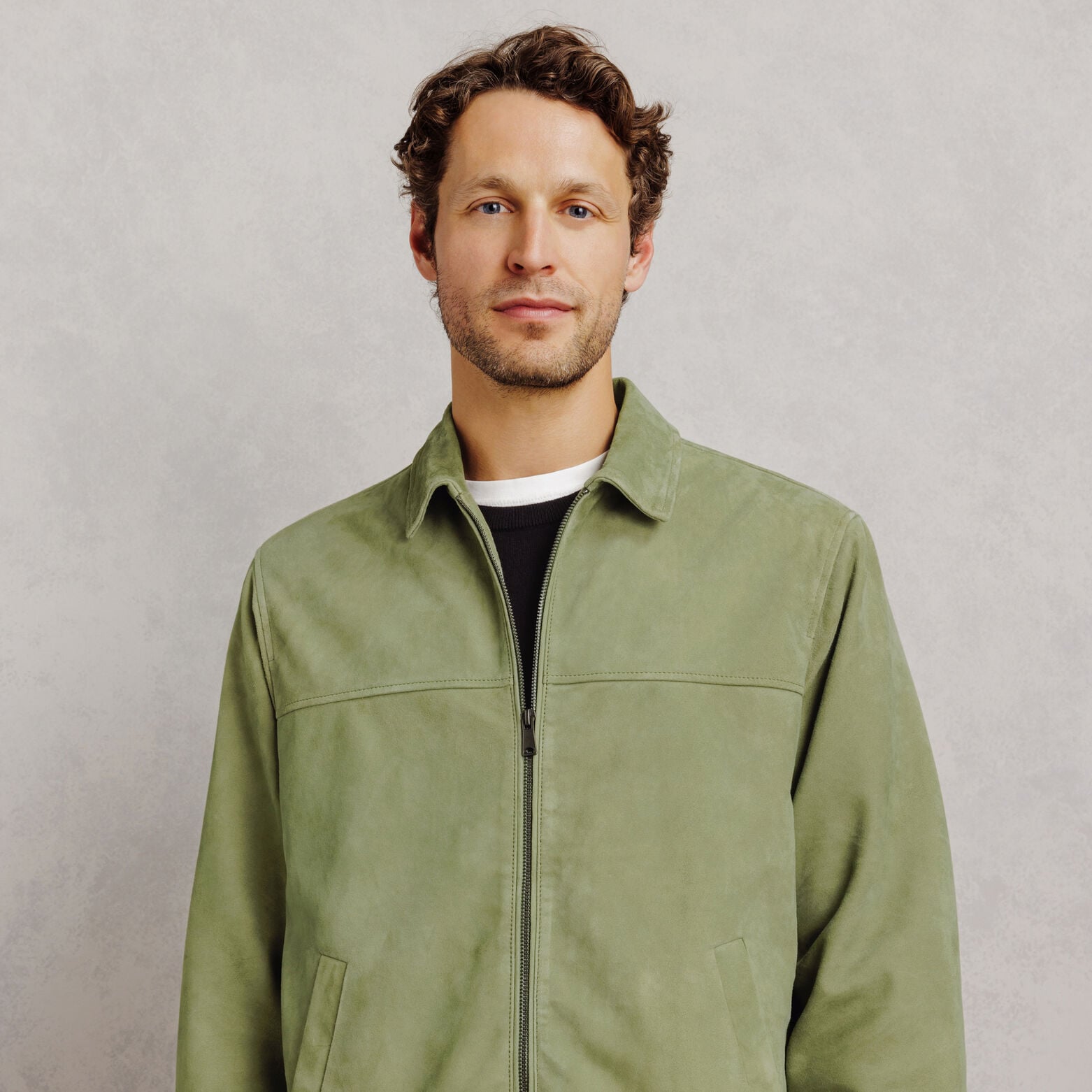 Blouson 100% cuir col chemise