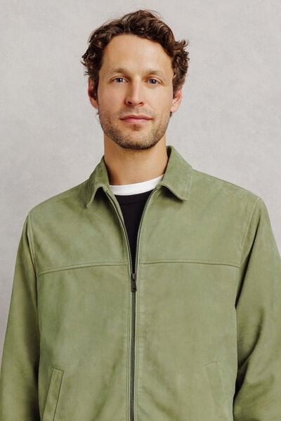 Blouson 100% cuir col chemise