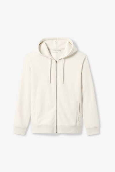 Sweat &agrave; capuche zipp&eacute; molleton uni