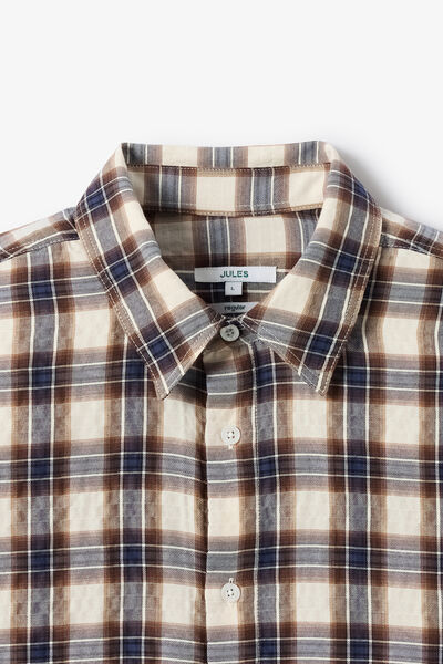 Chemise regular col fran&ccedil;ais &agrave; carreaux
