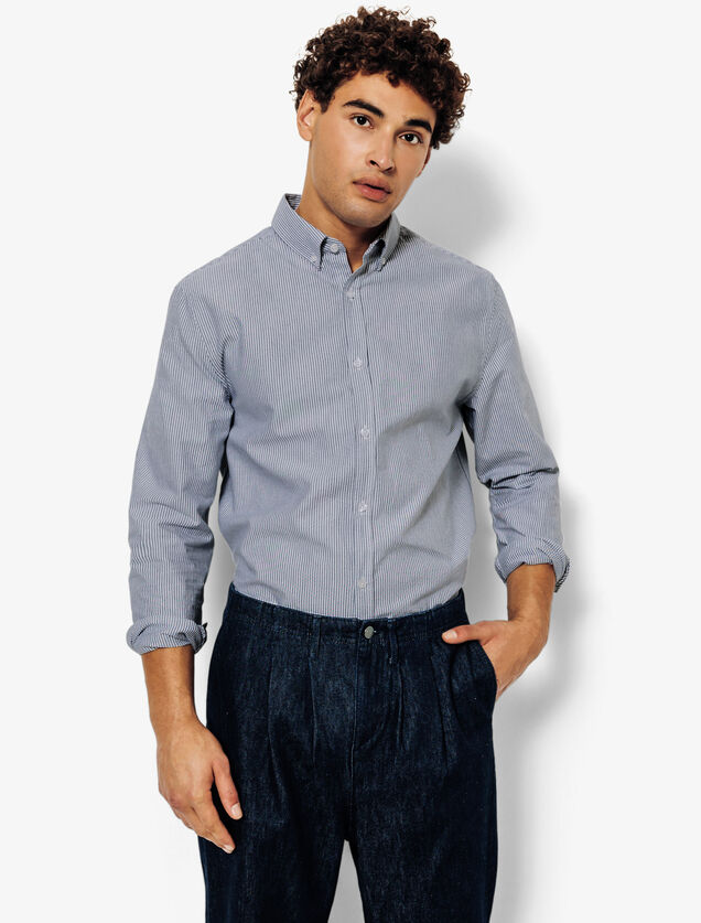 Chemise oxford en coton ray&eacute;e