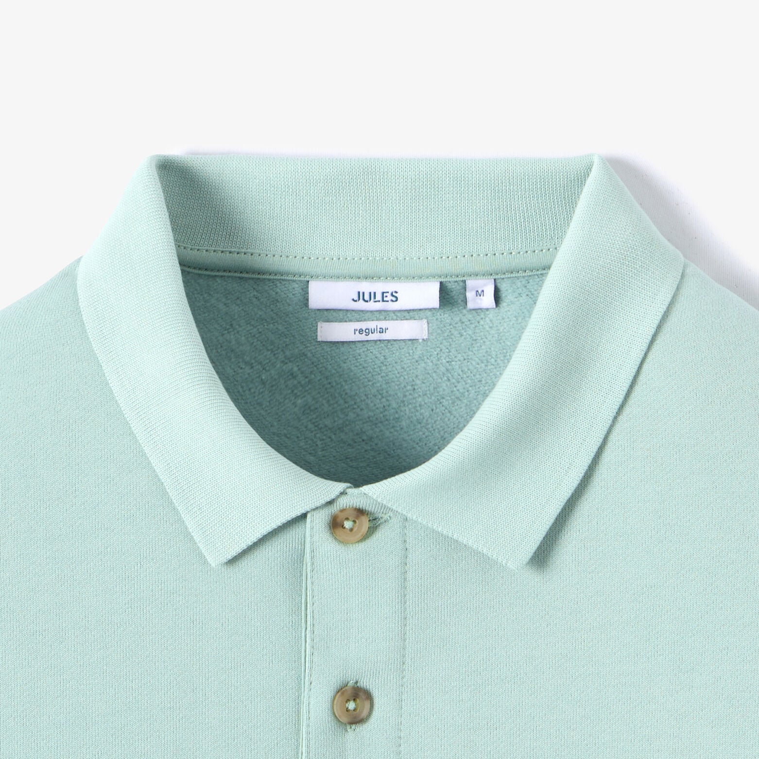 Sweat col polo boutonn&eacute; molleton uni