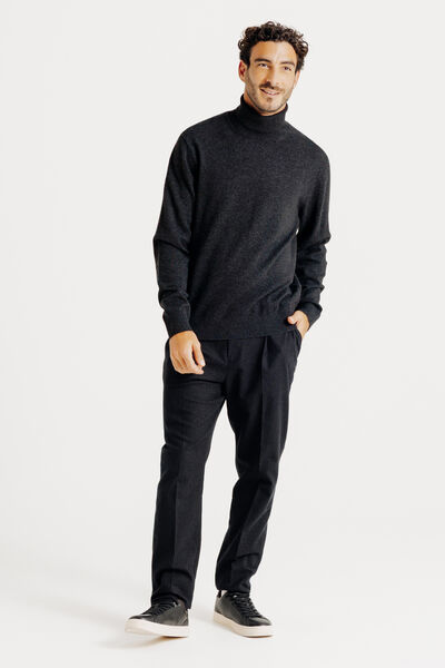 Pull col roulé mérinos cachemire