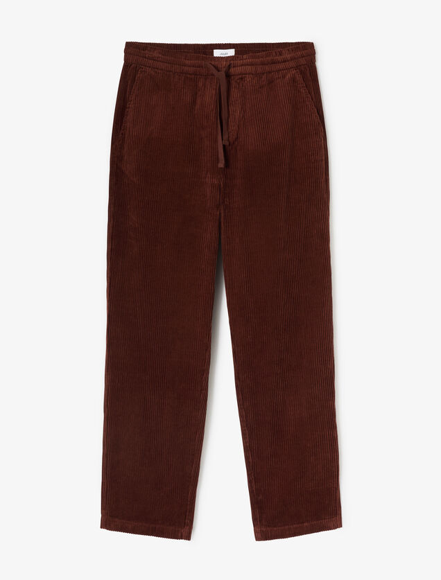 Pantalon en velours taille &eacute;lastiqu&eacute;e