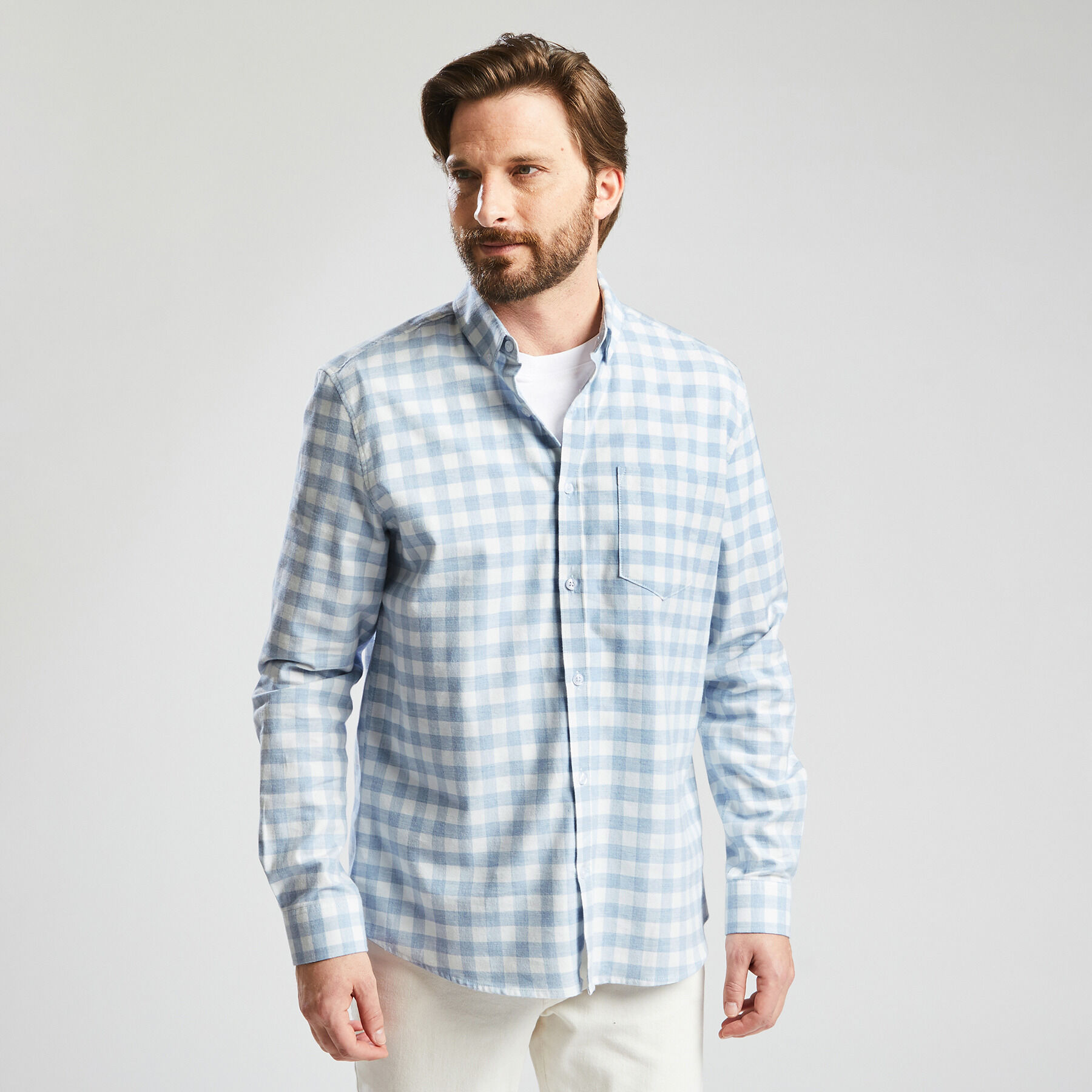 Chemise à Carreaux Bleu & Rouge Jules Taille M - Coton Classique Occasion