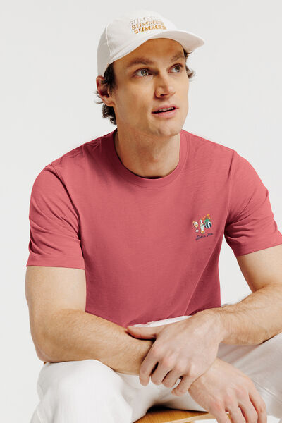 Tee shirt mati&egrave;re flamm&eacute;e broderie poitrine