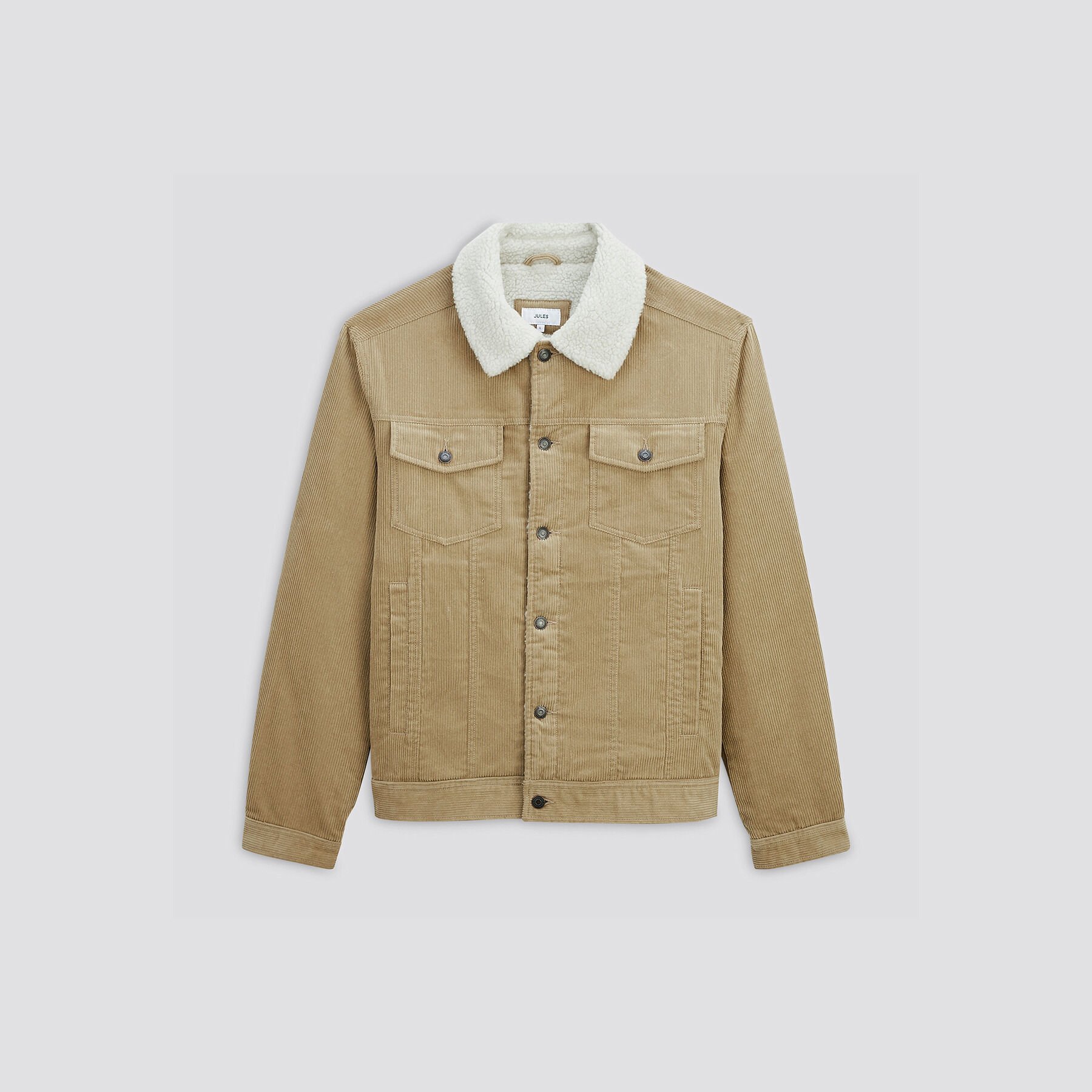 Blouson velours c tel col chemise Beige Jules