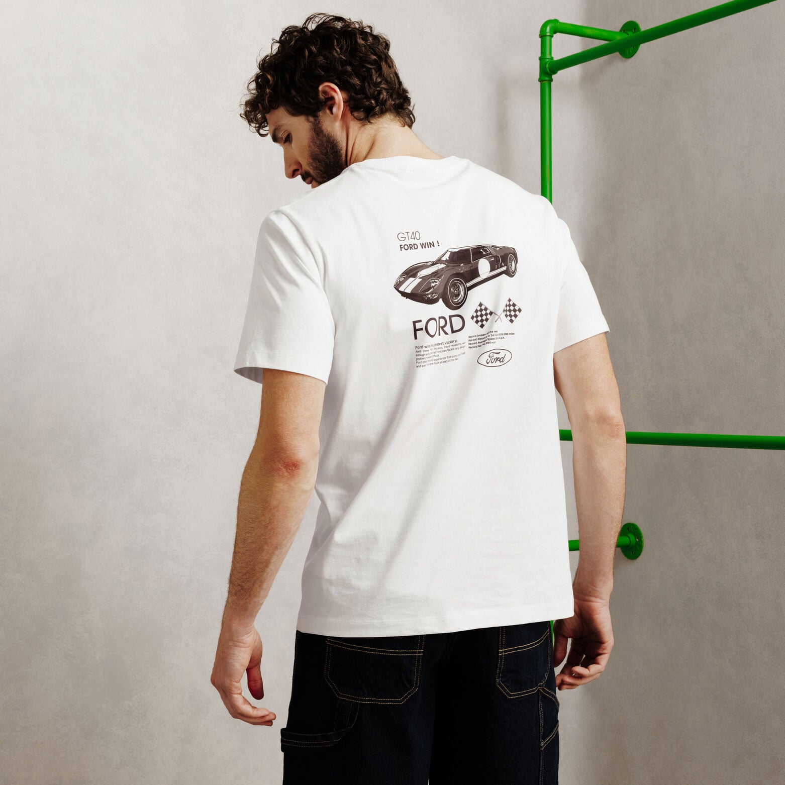 Tee shirt imprim&eacute; devant dos licence Ford GT40