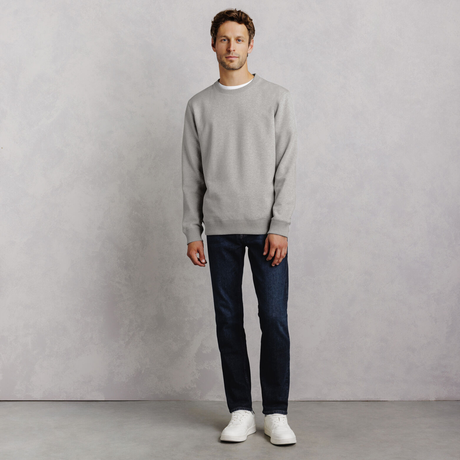 Sweat col rond molleton uni