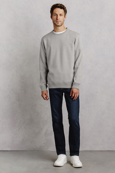 Sweat col rond molleton uni