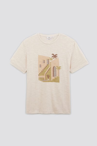 T-shirt met landschapsprint