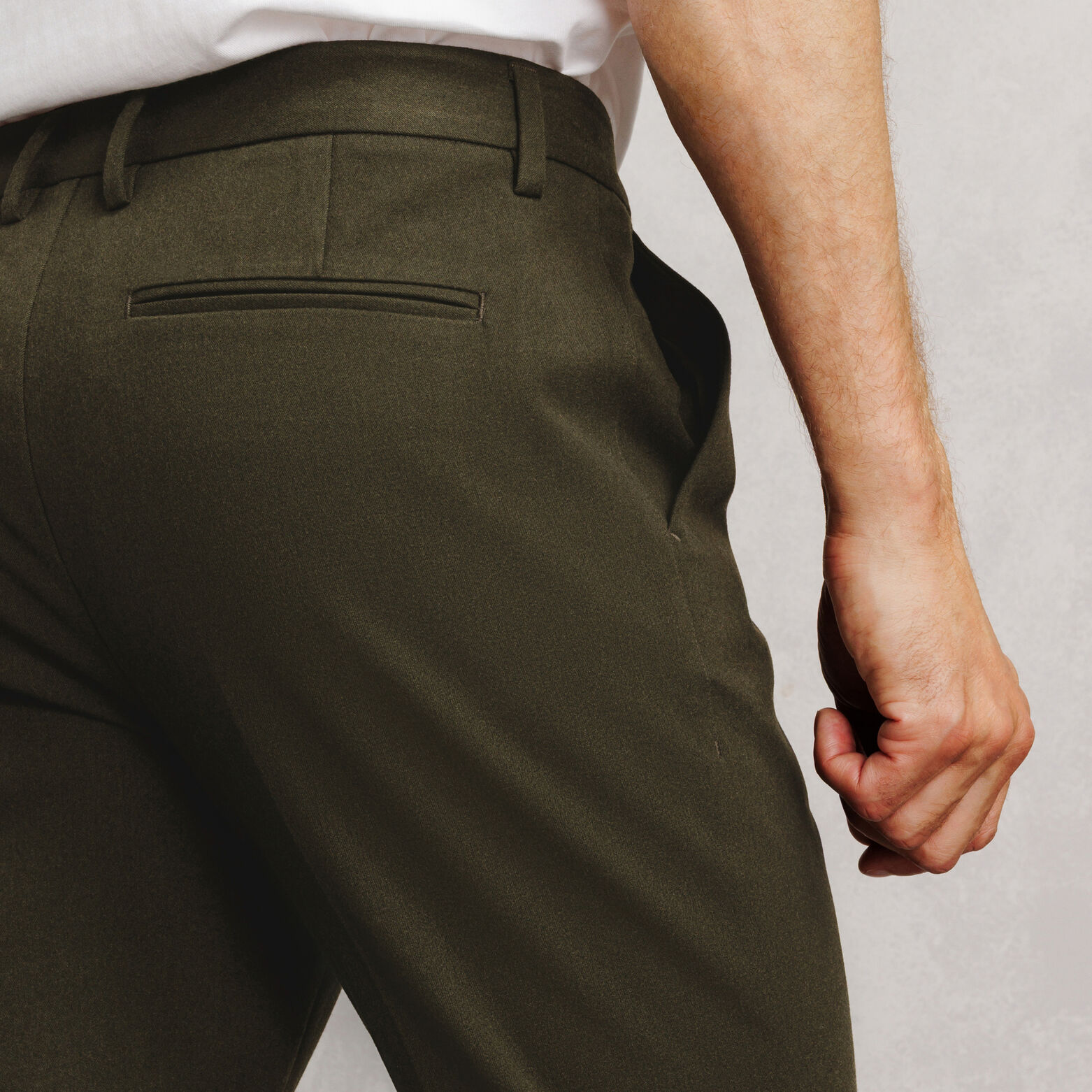 Pantalon chino slim en flanelle