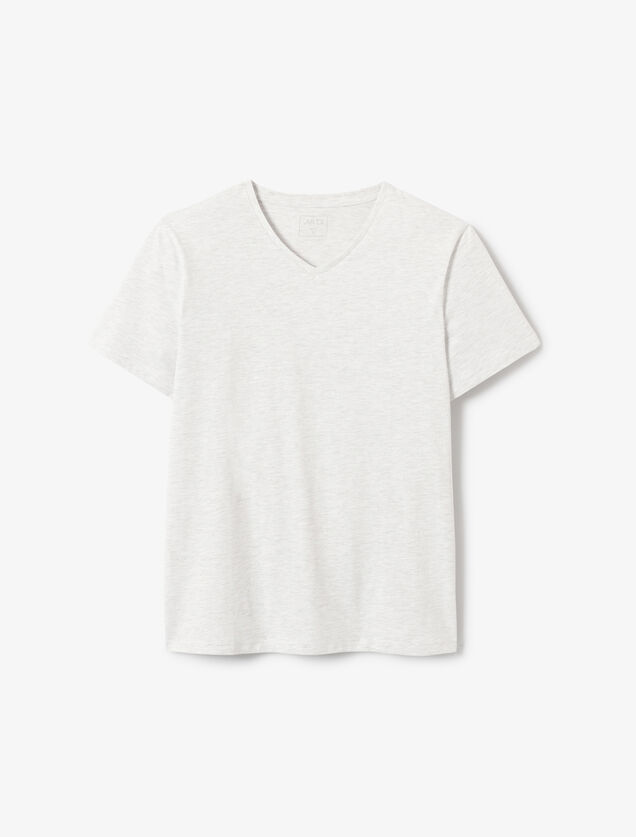 Tee shirt col V en coton