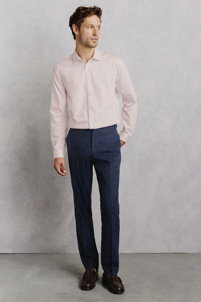 Chemise sans repassage en coton unie slim