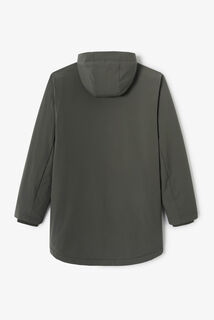 Parka longue &agrave; capuche doubl&eacute;e en sherpa