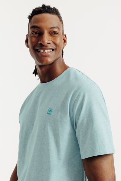 Tee shirt effet microray&eacute; broderie poitrine