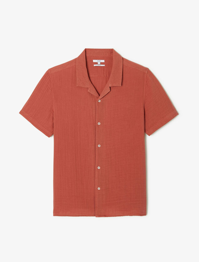 Chemisette en gaze de coton col requin