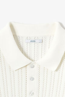Polo korte mouwen in tricot met stekenpatroon