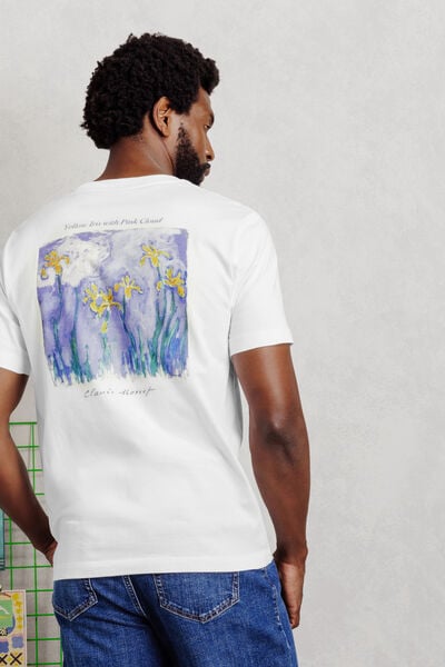 T-shirt met print voor/achter, licentie Monet