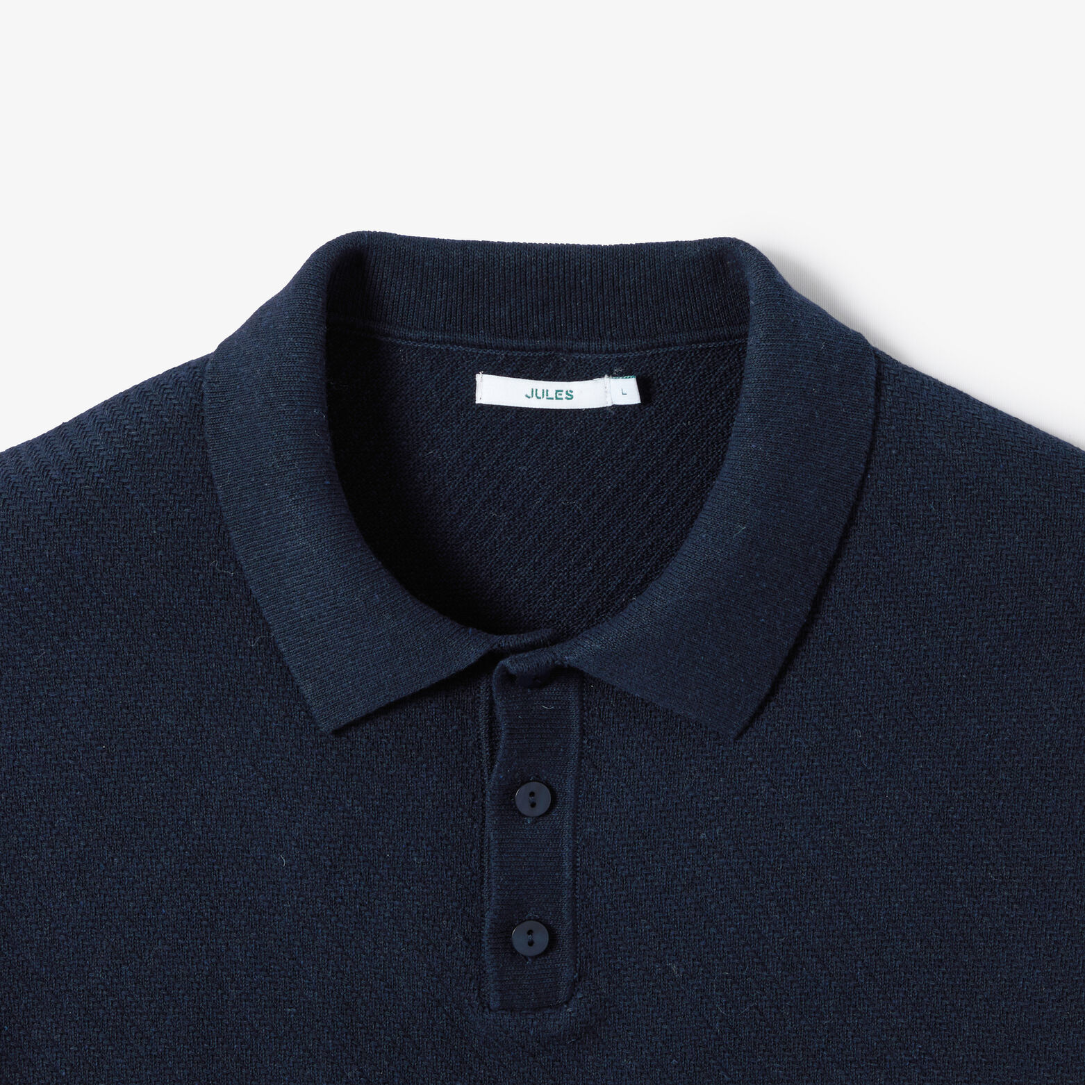 Polo en maille col boutonn&eacute; jeu de points