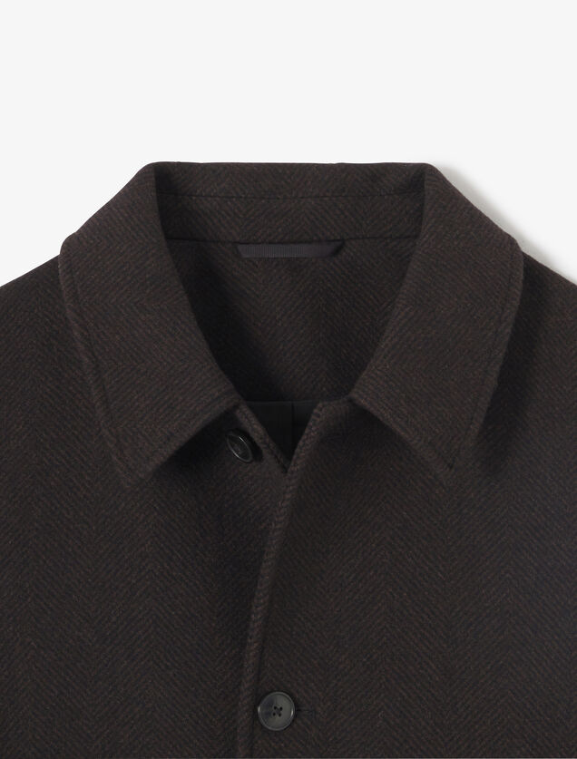 Manteau long col chemise