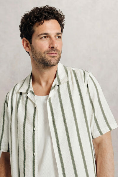 Gestreept hemdje in seersucker katoen