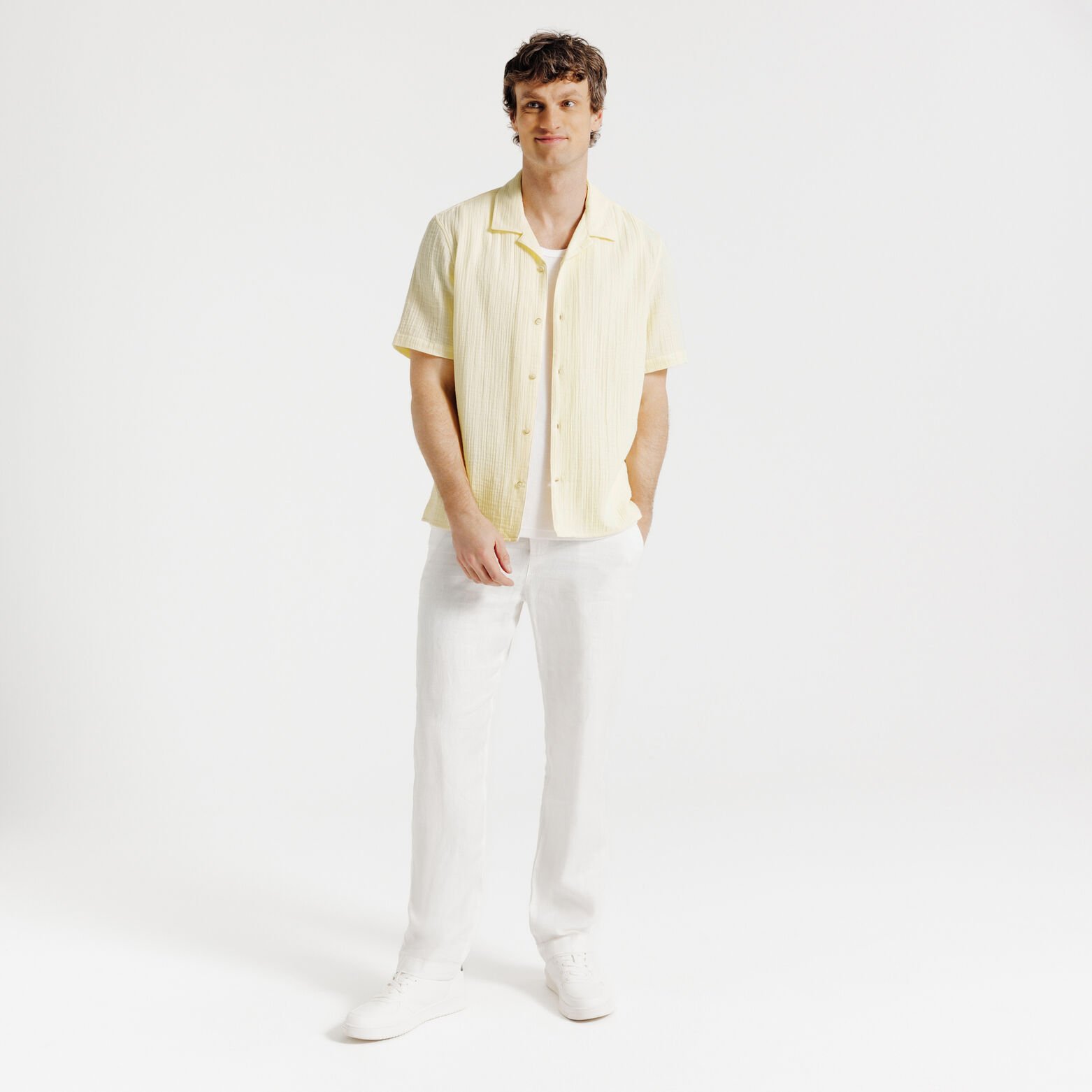 Chemisette en gaze de coton col requin