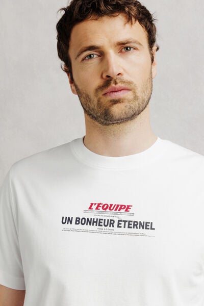 Tee shirt imprim&eacute; devant licence L'&Eacute;quipe