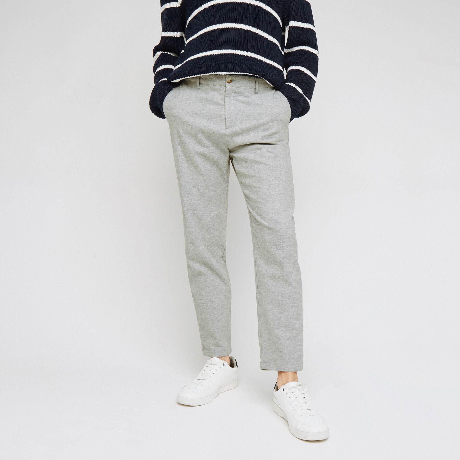 Chino stile flanella Grigio Chiaro | Jules