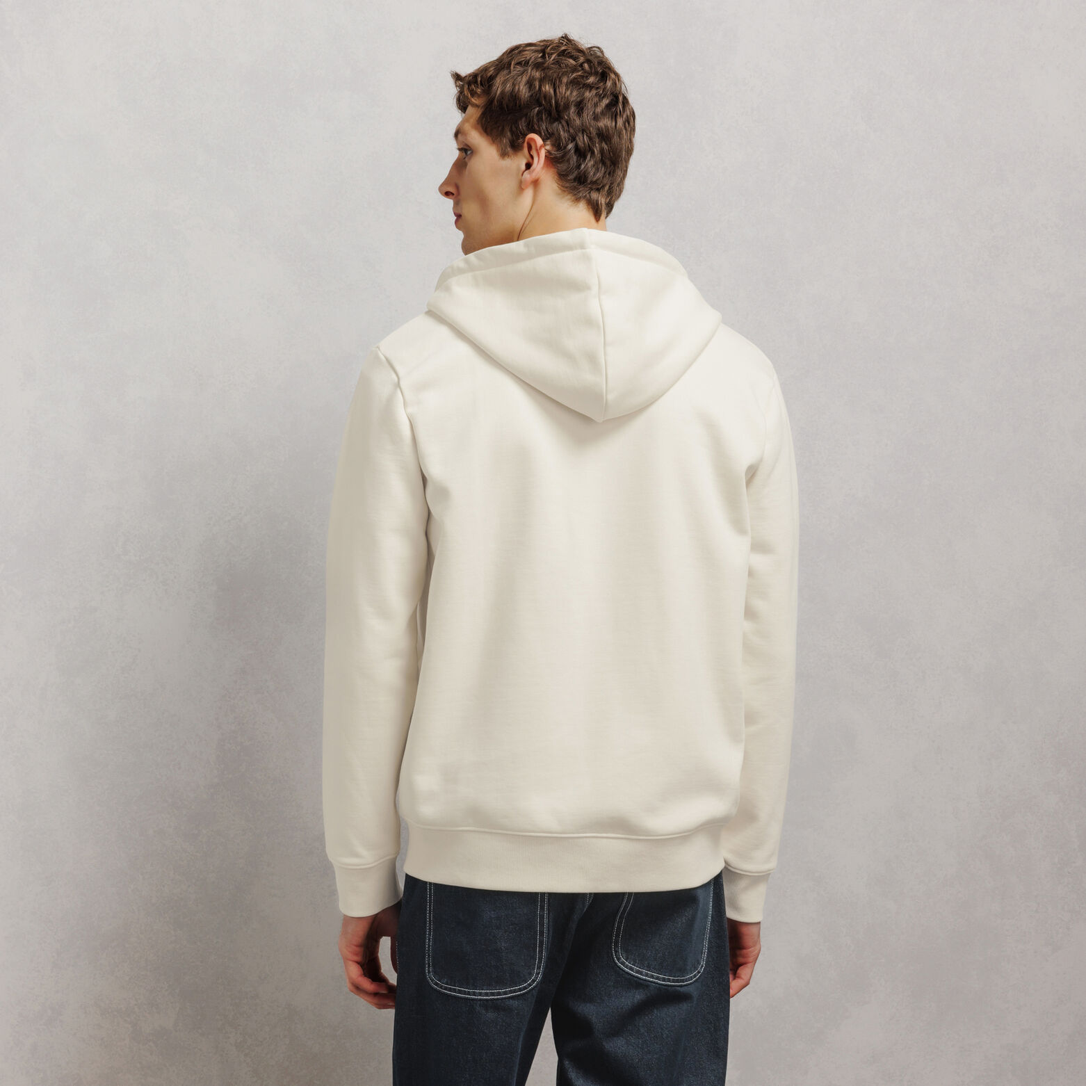 Sweat &agrave; capuche zipp&eacute; molleton uni