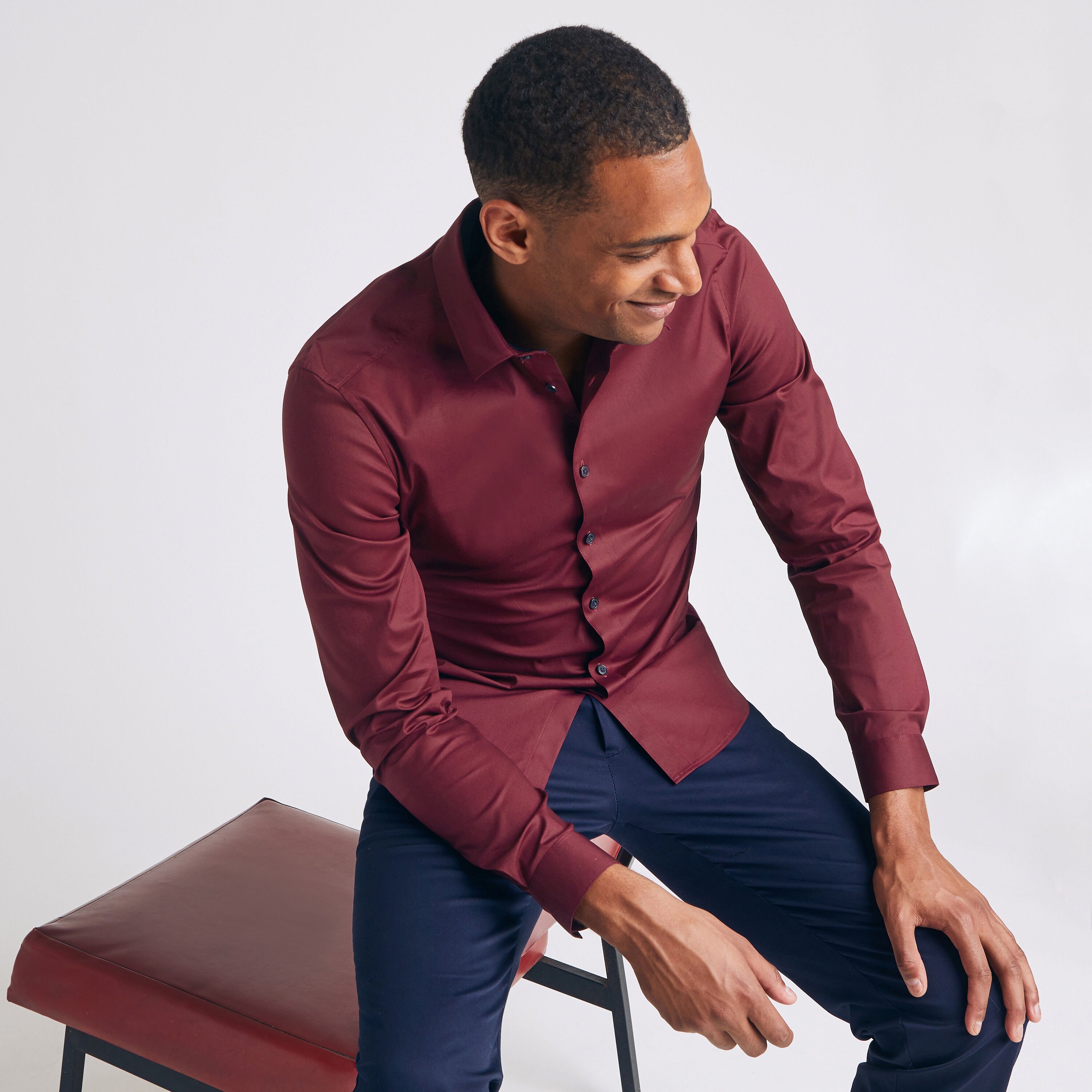 Chemise homme bordeau
