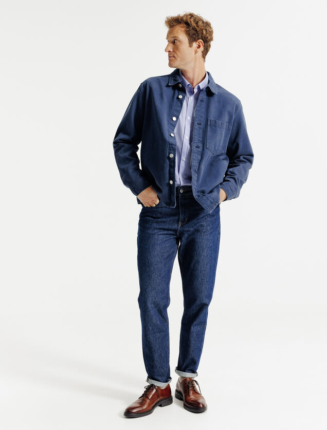 Gestreept hemd in katoen