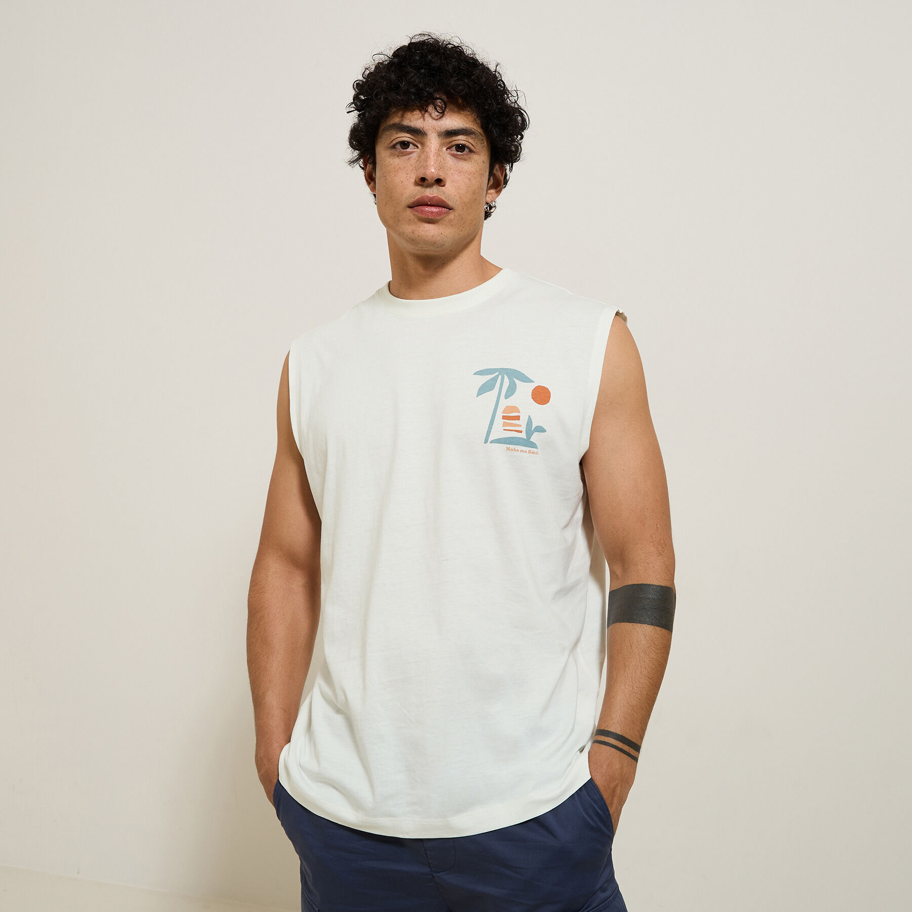 Mouwloos heren t shirt Jules BE