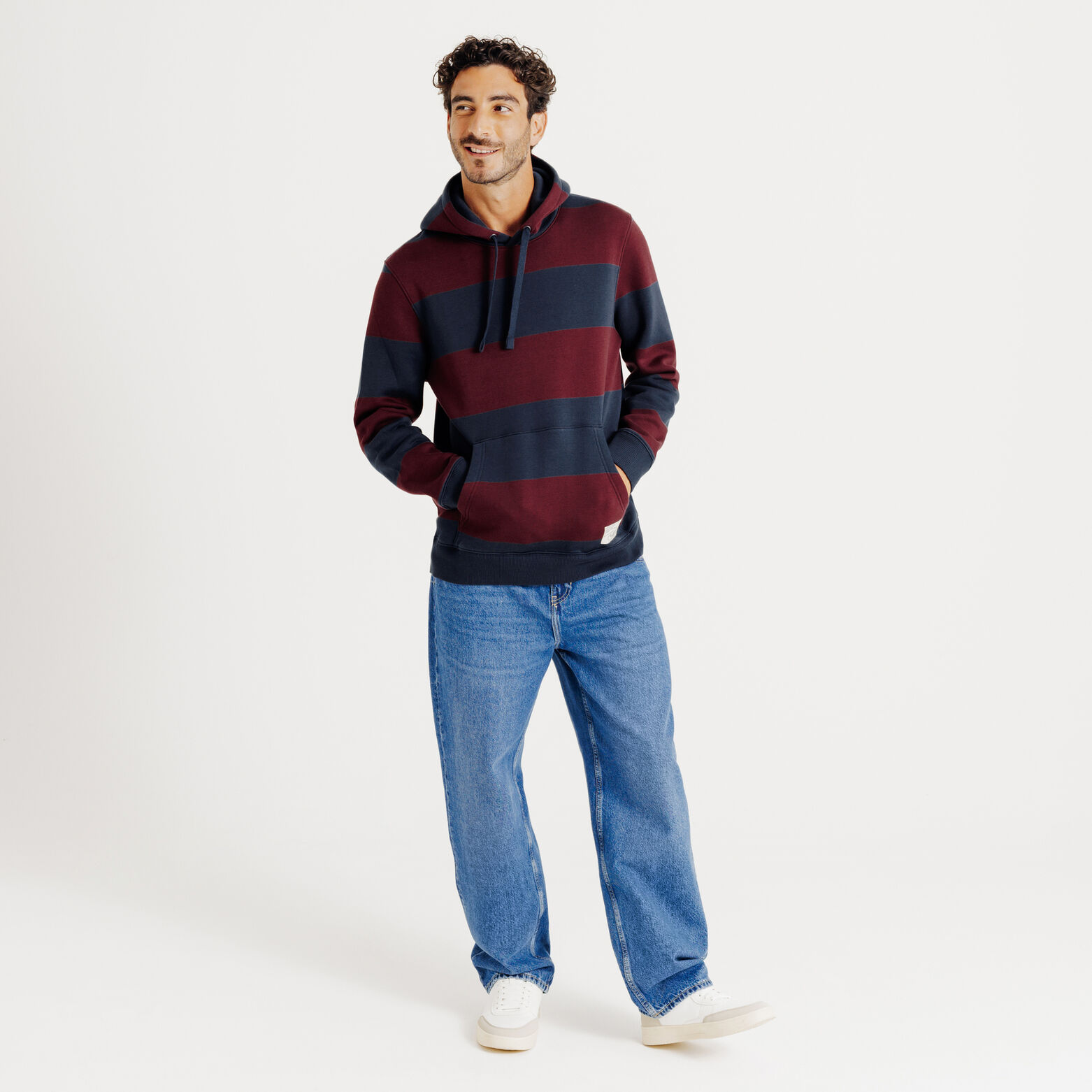 Gestreepte sweater met kap