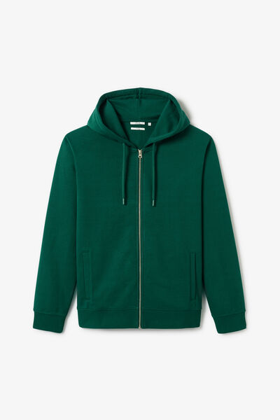 Sweat &agrave; capuche zipp&eacute; molleton uni