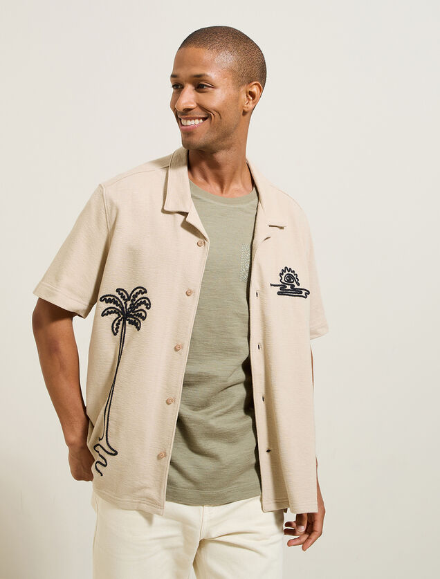 Chemisette en coton broderie corde