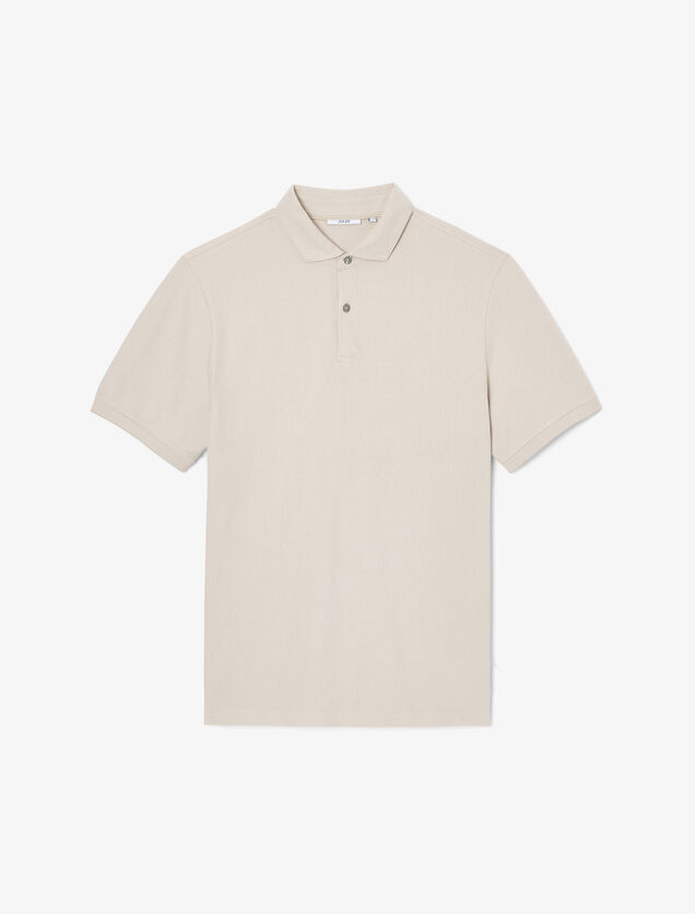 Polo met korte mouwen, visgraatmotief en Italiaans