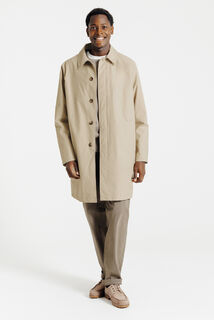 Lange trenchcoat hemdskraag, gevoerd
