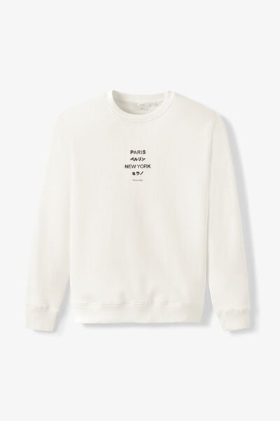 Sweat col rond imprim&eacute; devant dos
