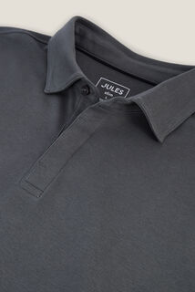 Polo manches courtes slim uni col italien