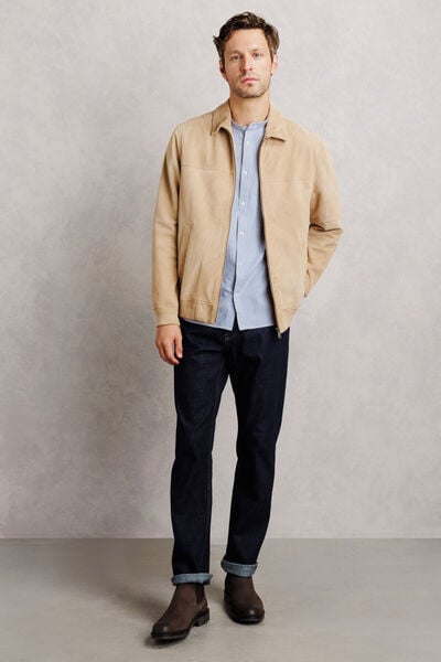 Chemise oxford col mao ray&eacute;e