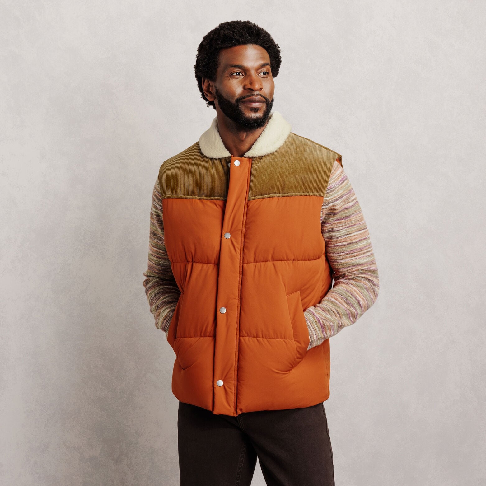 Doudoune sans manches col en sherpa