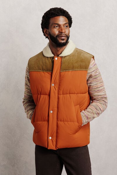 Doudoune sans manches col en sherpa