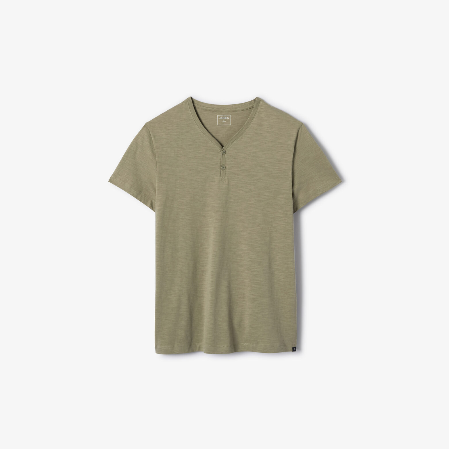 Tee shirt col tunisien mati&egrave;re flamm&eacute;e