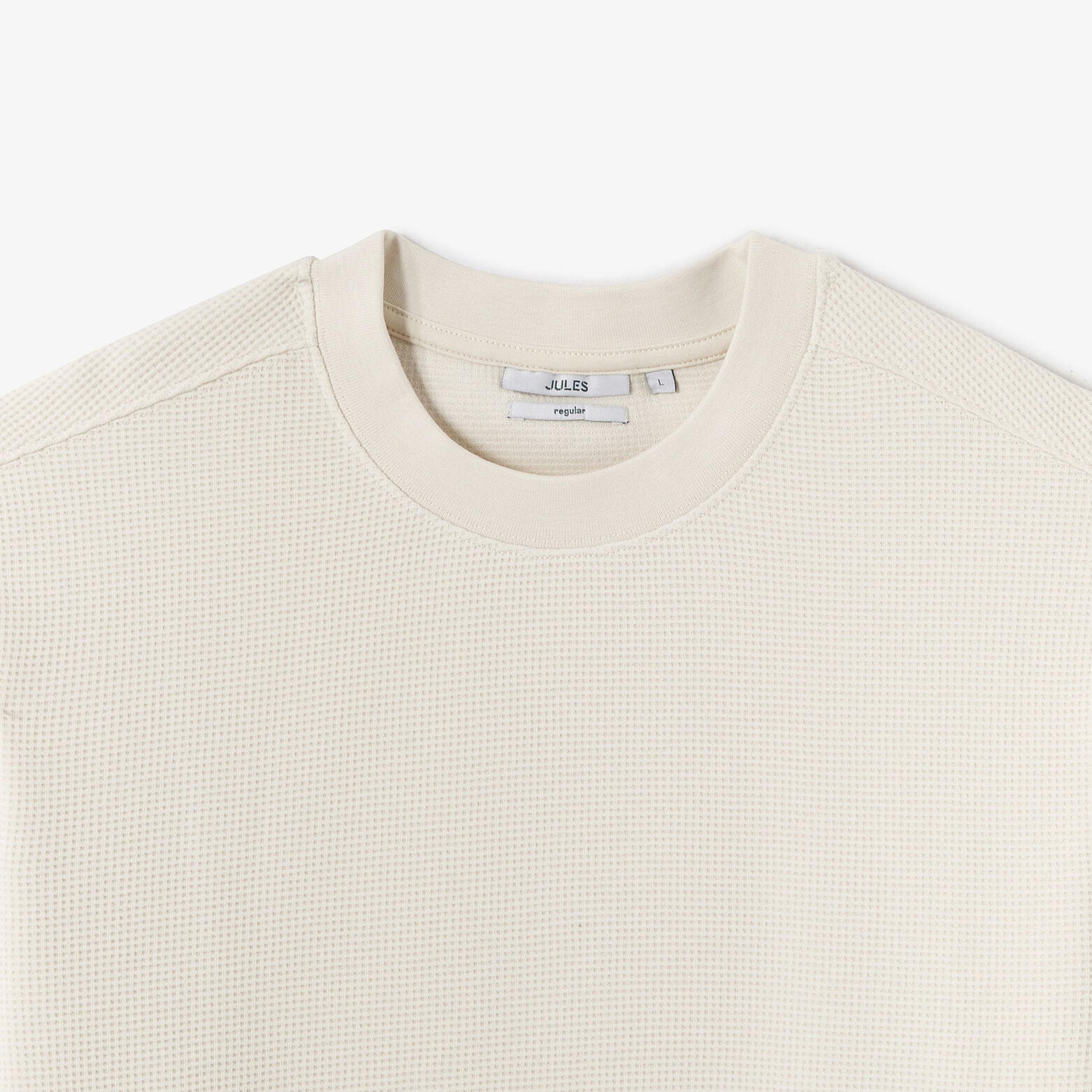 Sweat col rond gaufr&eacute;