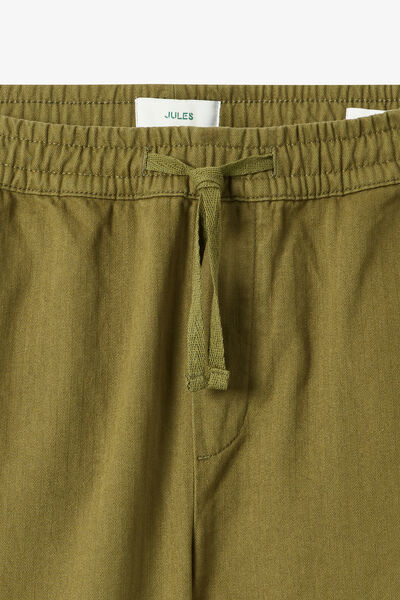 Pantalon tapered taille &eacute;lastiqu&eacute;e 100% coton