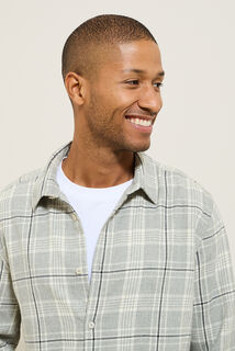 Chemise en coton flanelle &agrave; carreaux