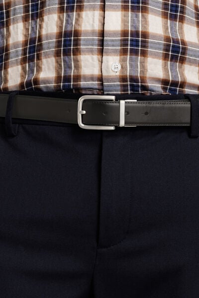 Coffret ceinture en cuir r&eacute;versible