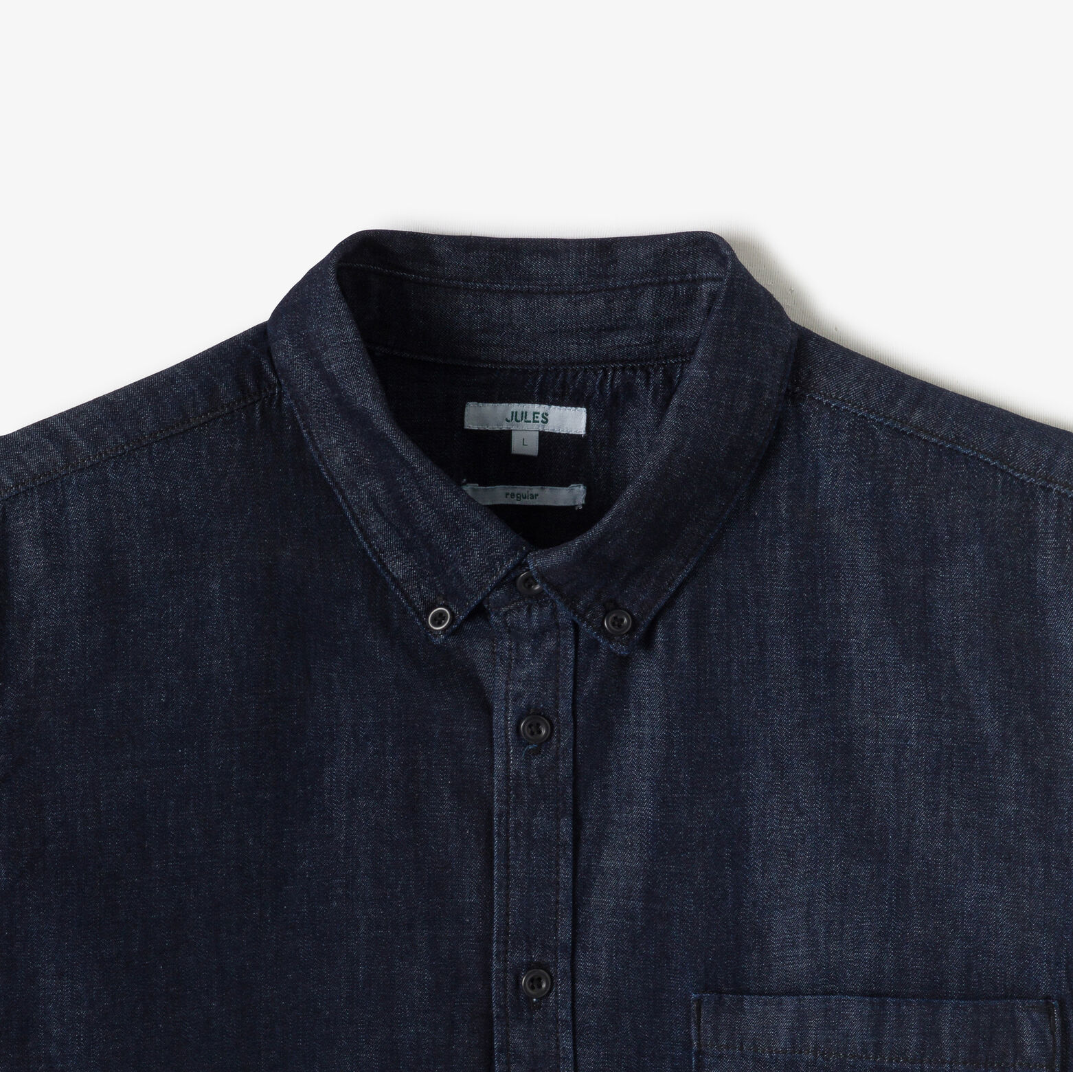 Regular fit hemd in denim katoen