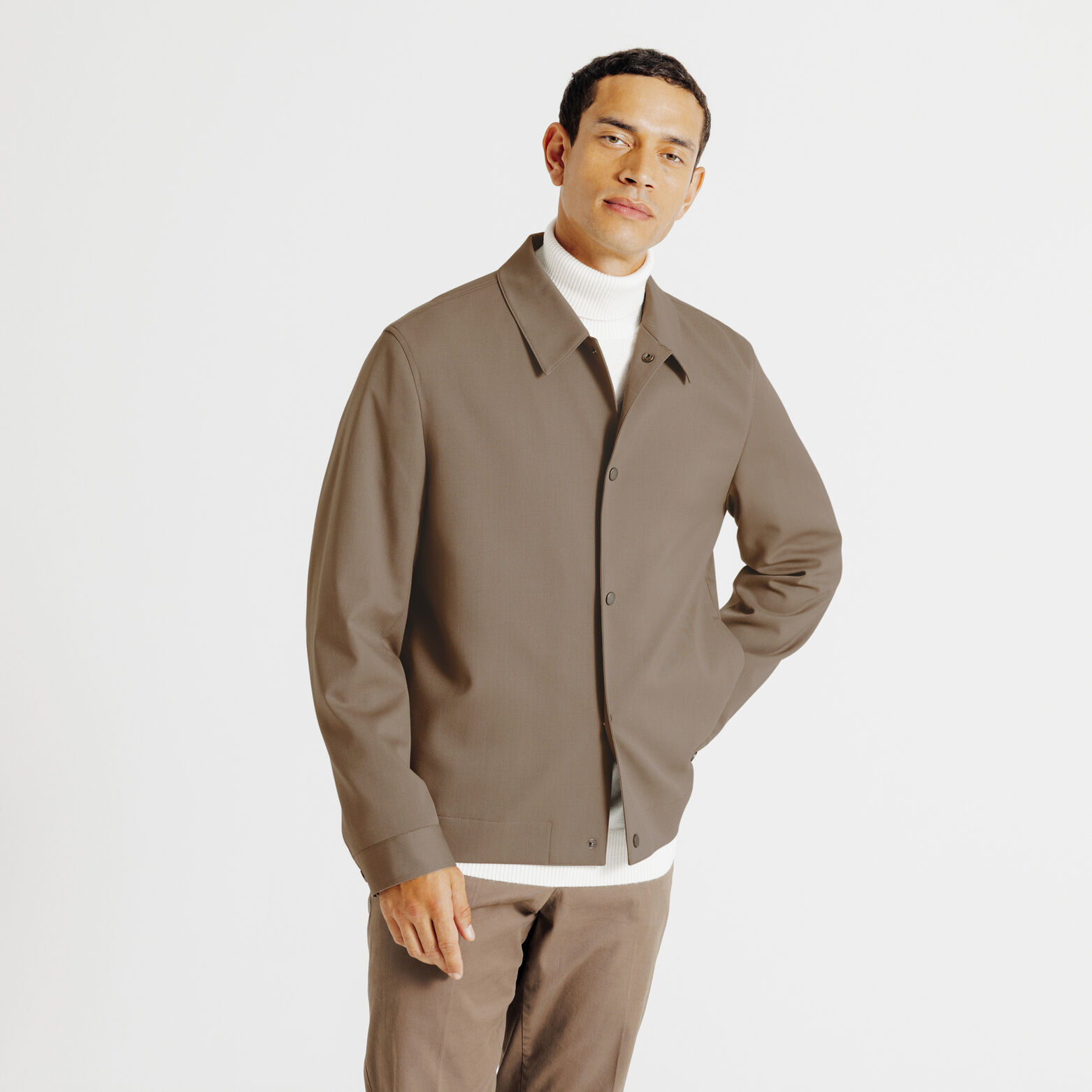 Vest hemdskraag met drukknopen